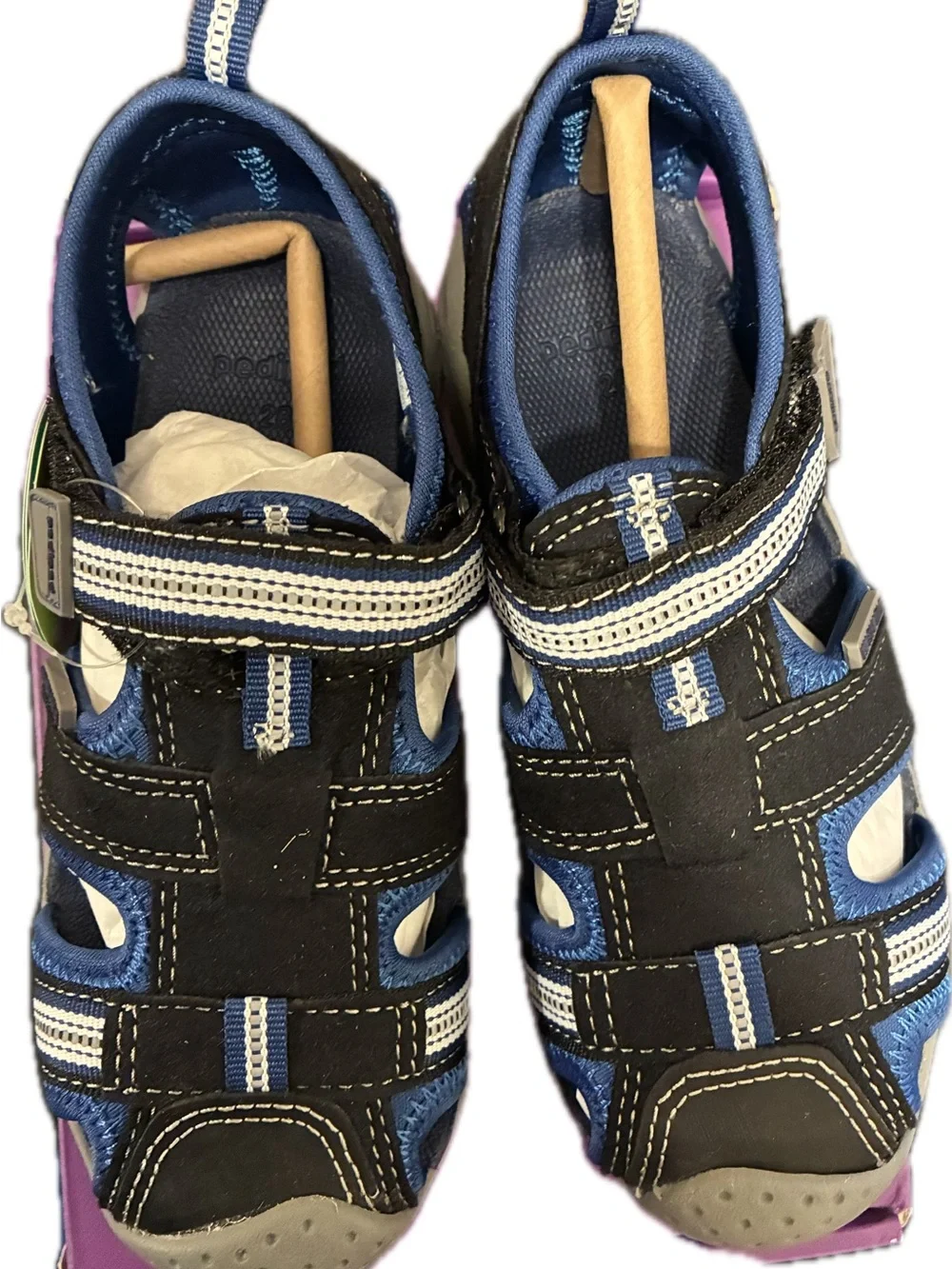 Pediped Kids Flexible Blue and Gray Sport Washable Sandal Size 11-11.5